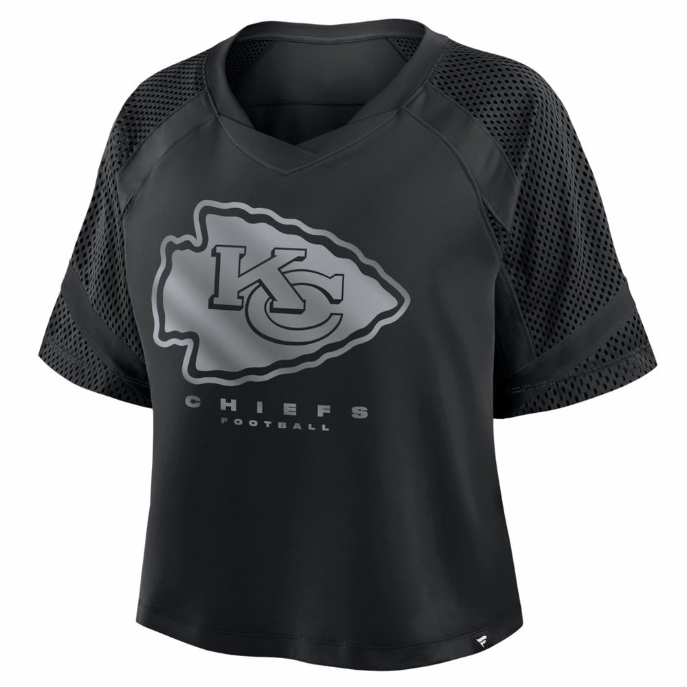 Kansas City Chiefs Women's Oversized Raglan V-Neck Blackout Fashion Jersey | Fanatics