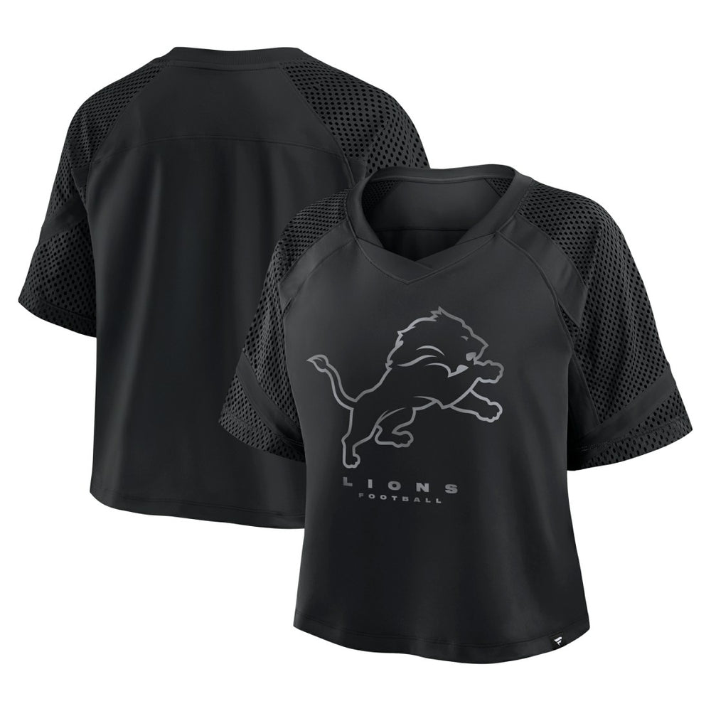 Detroit Lions Women's Oversized Raglan V-Neck Blackout Fashion Jersey | Fanatics