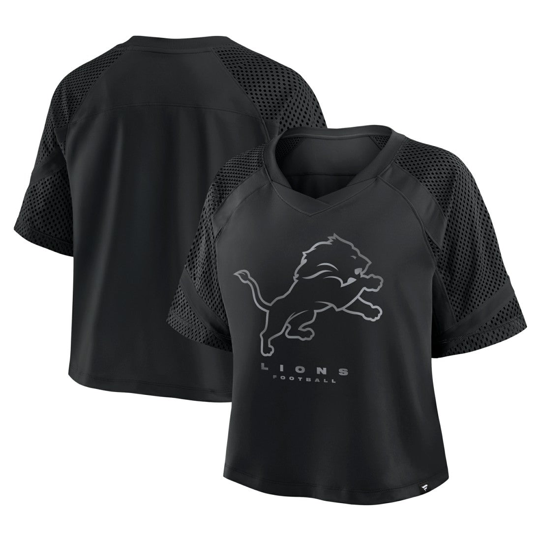 Detroit Lions Women's Oversized Raglan V-Neck Blackout Fashion Jersey | Fanatics