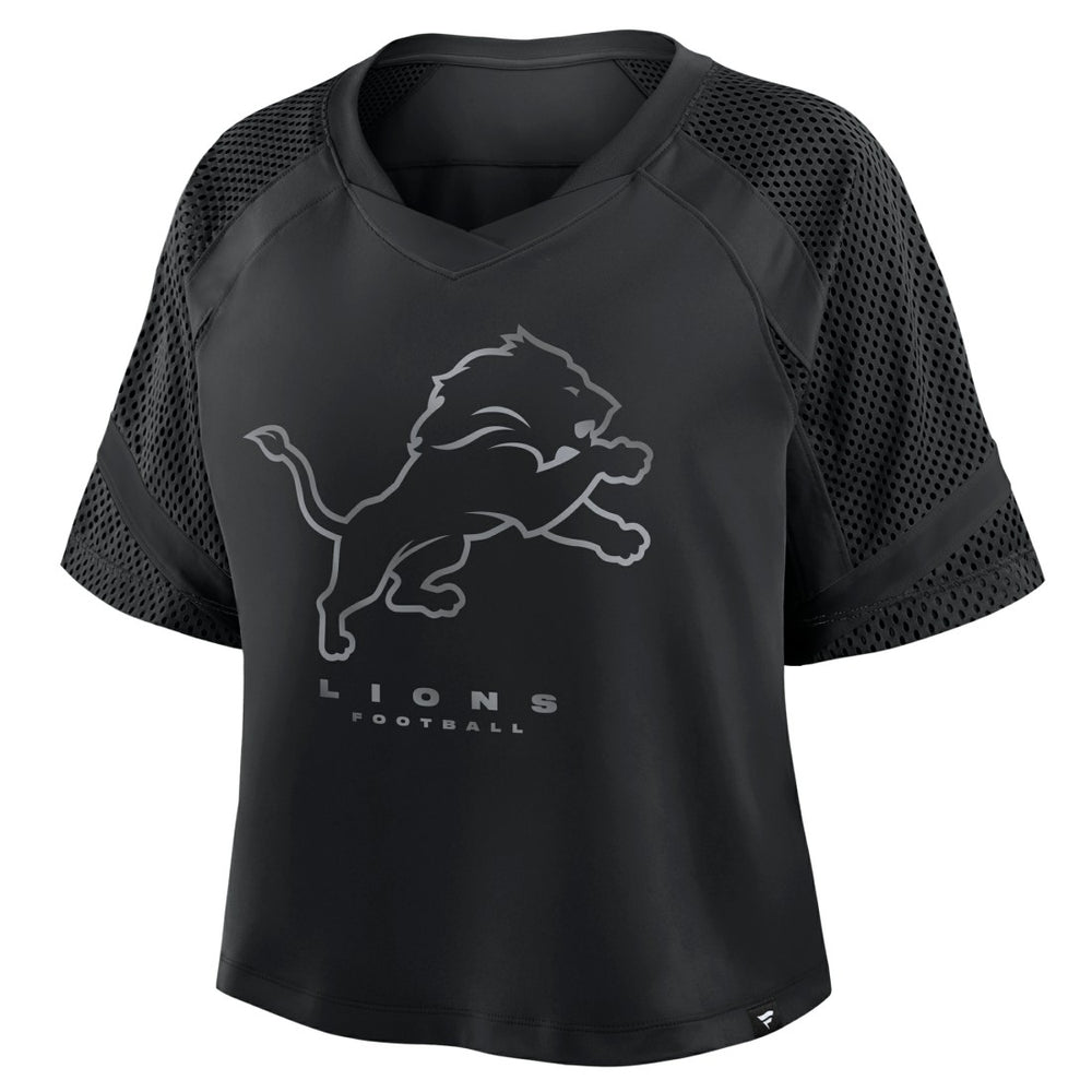Detroit Lions Women's Oversized Raglan V-Neck Blackout Fashion Jersey | Fanatics