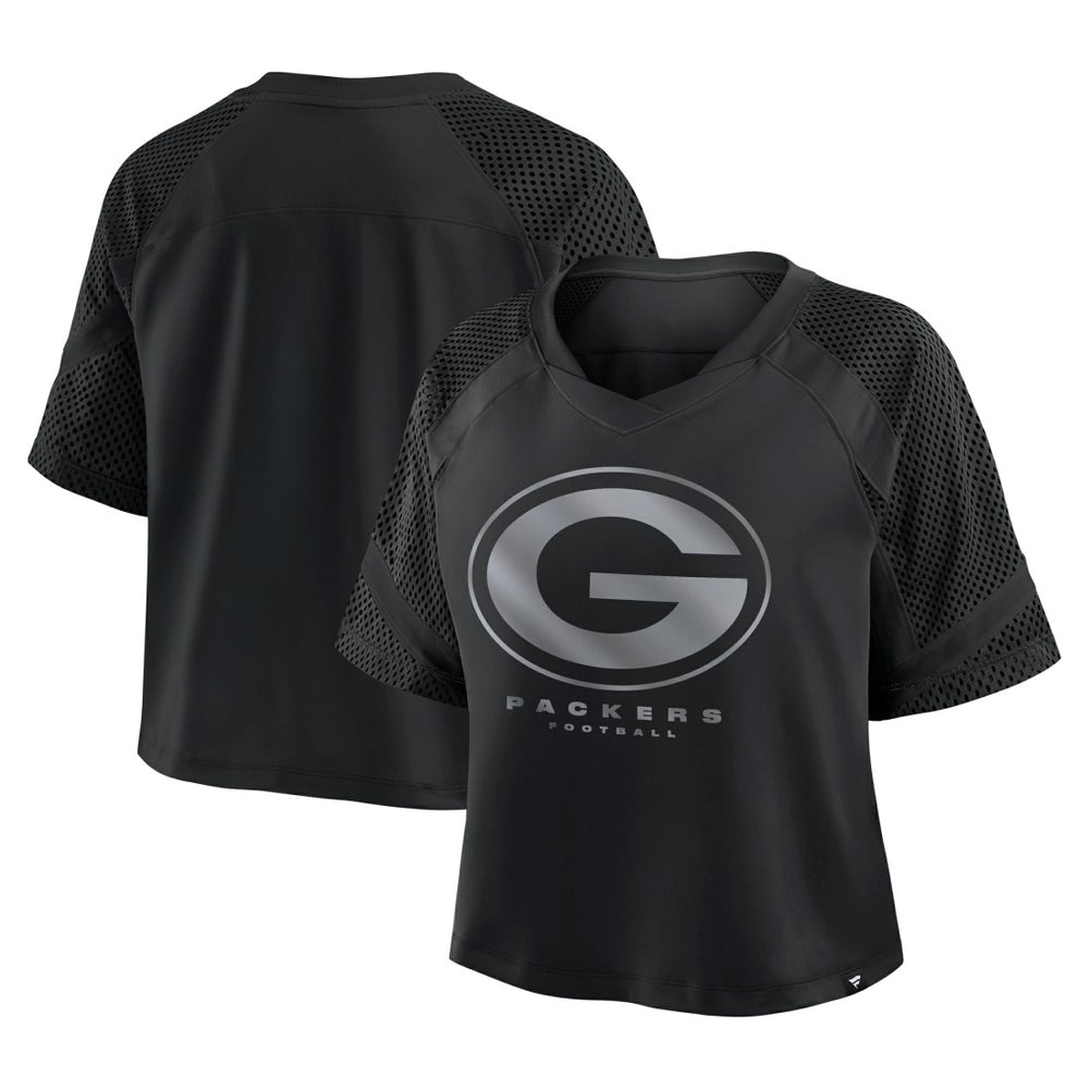 Green Bay Packers Women's Oversized Raglan V-Neck Blackout Fashion Jersey | Fanatics