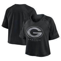 Green Bay Packers Women's Oversized Raglan V-Neck Blackout Fashion Jersey | Fanatics