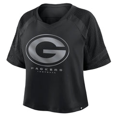 Green Bay Packers Women's Oversized Raglan V-Neck Blackout Fashion Jersey | Fanatics