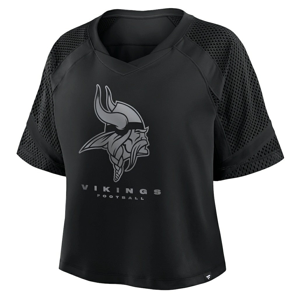 Minnesota Vikings Women's Oversized Raglan V-Neck Blackout Fashion Jersey | Fanatics