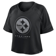 Pittsburgh Steelers Women's Oversized Raglan V-Neck Blackout Fashion Jersey | Fanatics