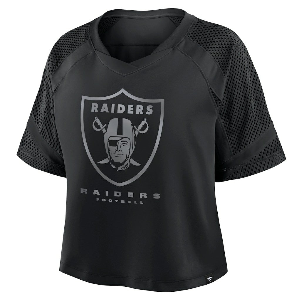 Las Vegas Raiders Women's Oversized Raglan V-Neck Blackout Fashion Jersey | Fanatics