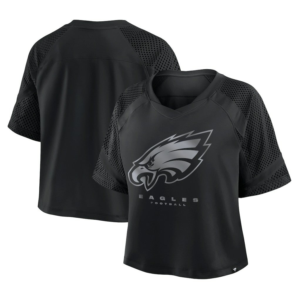 Philadelphia Eagles Women's Oversized Raglan V-Neck Blackout Fashion Jersey | Fanatics