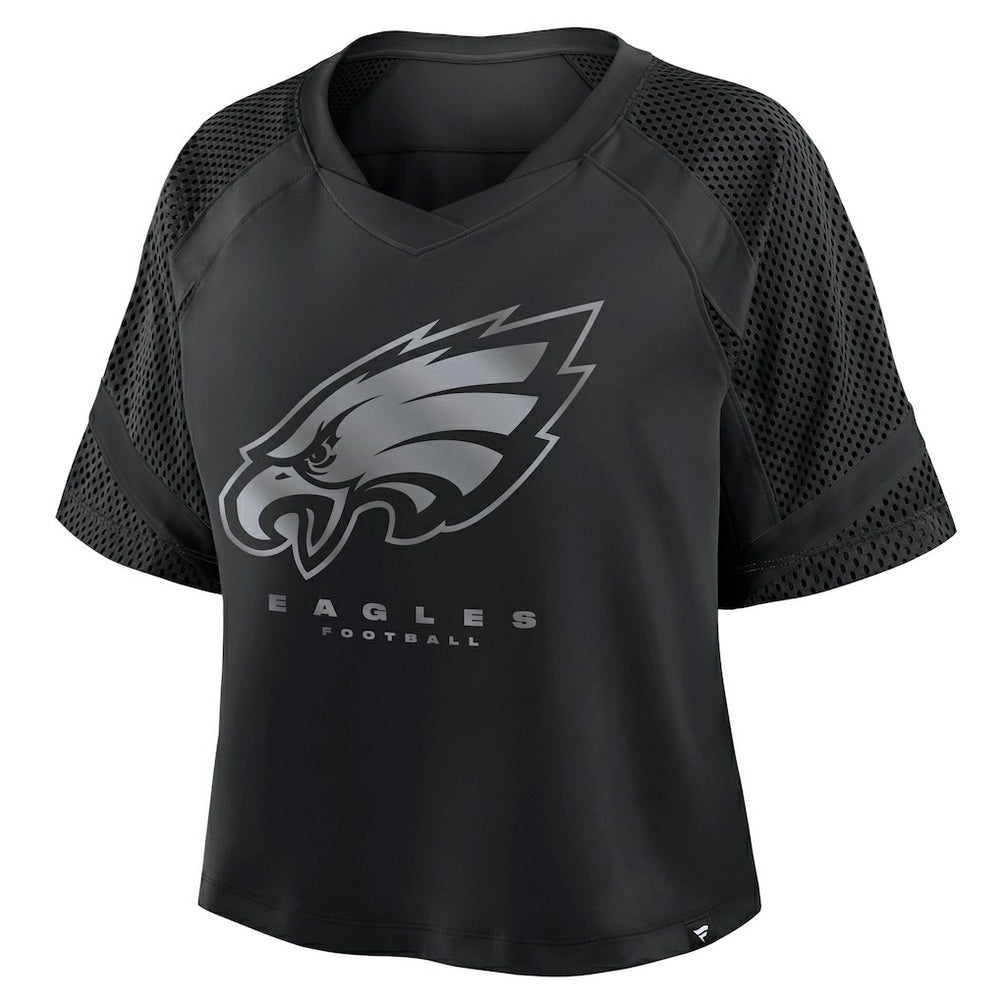 Philadelphia Eagles Women's Oversized Raglan V-Neck Blackout Fashion Jersey | Fanatics