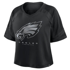 Philadelphia Eagles Women's Oversized Raglan V-Neck Blackout Fashion Jersey | Fanatics
