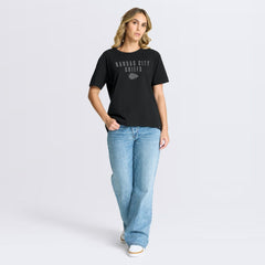 Kansas City Chiefs Women's Blackout Kneel Down Legacy T-Shirt Black | Fanatics