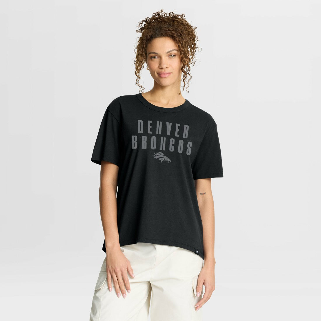 Denver Broncos Women's Blackout Kneel Down Legacy T-Shirt Black | Fanatics