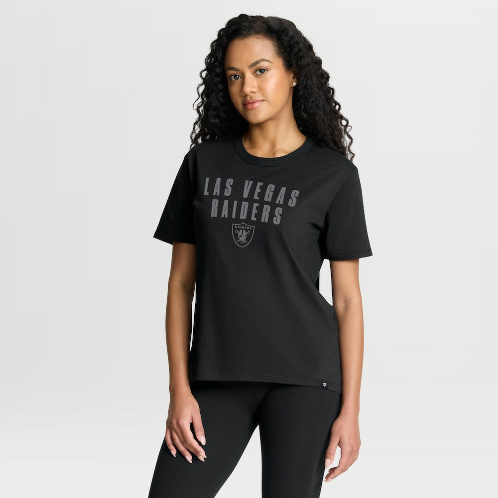 Las Vegas Raiders Women's Blackout Kneel Down Legacy T-Shirt Black | Fanatics