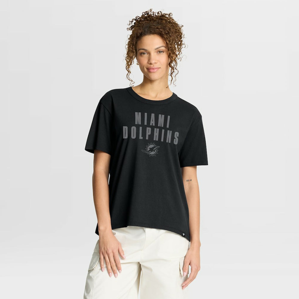 Miami Dolphins Women's Blackout Kneel Down Legacy T-Shirt Black | Fanatics