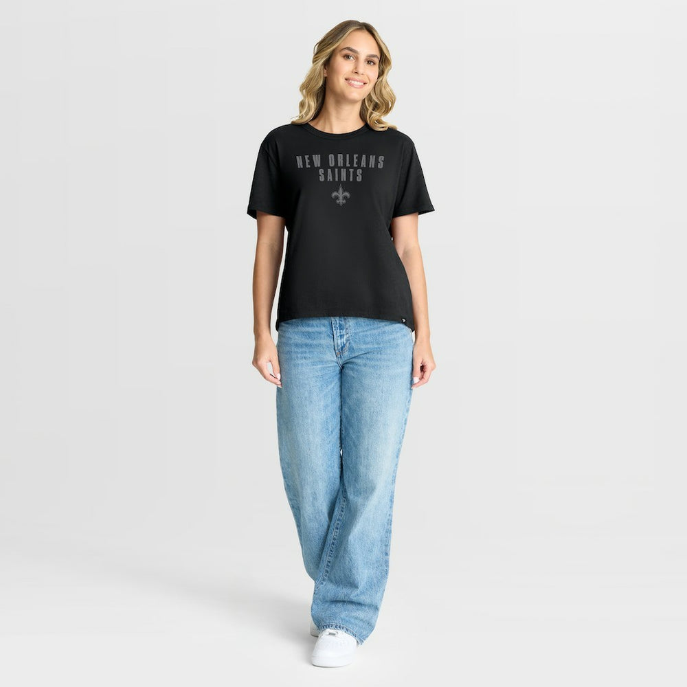 New Orleans Saints Women's Blackout Kneel Down Legacy T-Shirt Black | Fanatics
