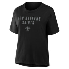 New Orleans Saints Women's Blackout Kneel Down Legacy T-Shirt Black | Fanatics