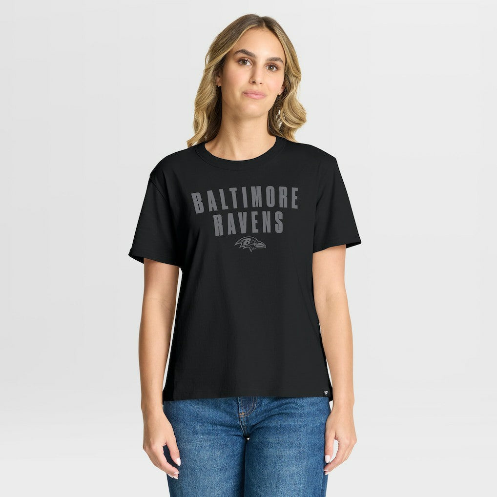 Baltimore Ravens Women's Blackout Kneel Down Legacy T-Shirt Black | Fanatics