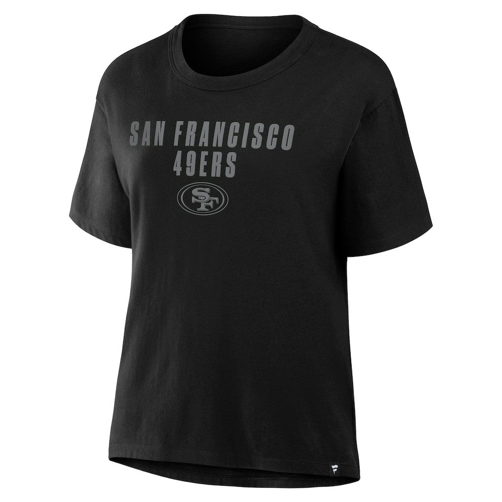 San Francisco 49ers Women's Blackout Kneel Down Legacy T-Shirt Black | Fanatics
