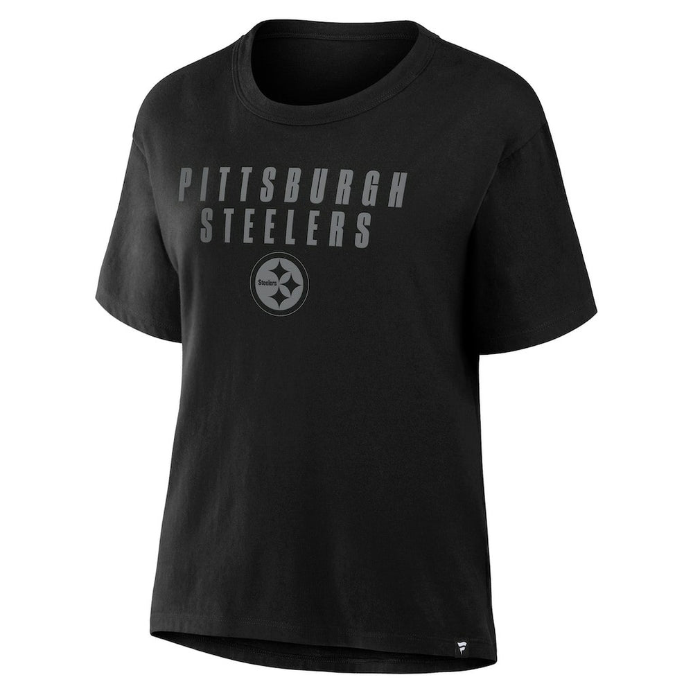 Pittsburgh Steelers Women's Blackout Kneel Down Legacy T-Shirt Black | Fanatics