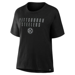 Pittsburgh Steelers Women's Blackout Kneel Down Legacy T-Shirt Black | Fanatics