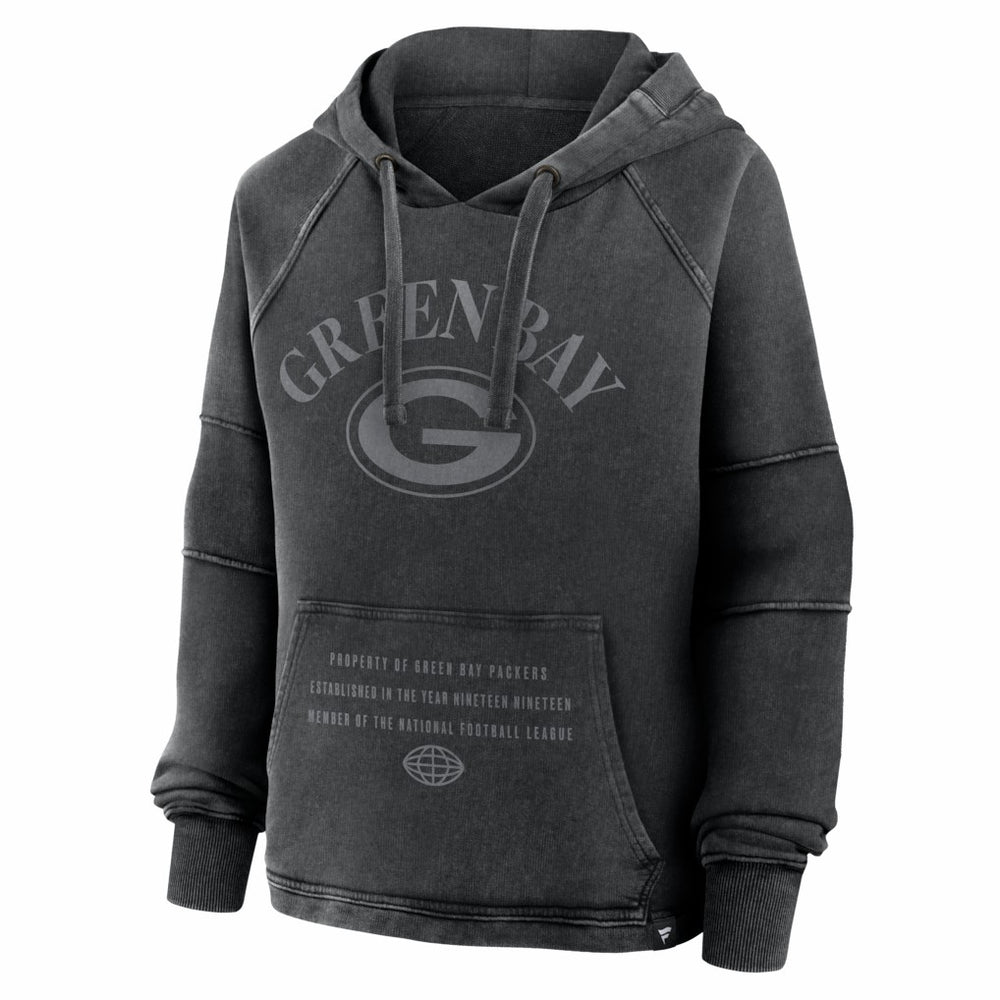 Green Bay Packers Women's Oversized Raglan Gridiron Hoodie Black | Fanatics