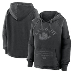 Kansas City Chiefs Women's Oversized Raglan Gridiron Hoodie Black | Fanatics