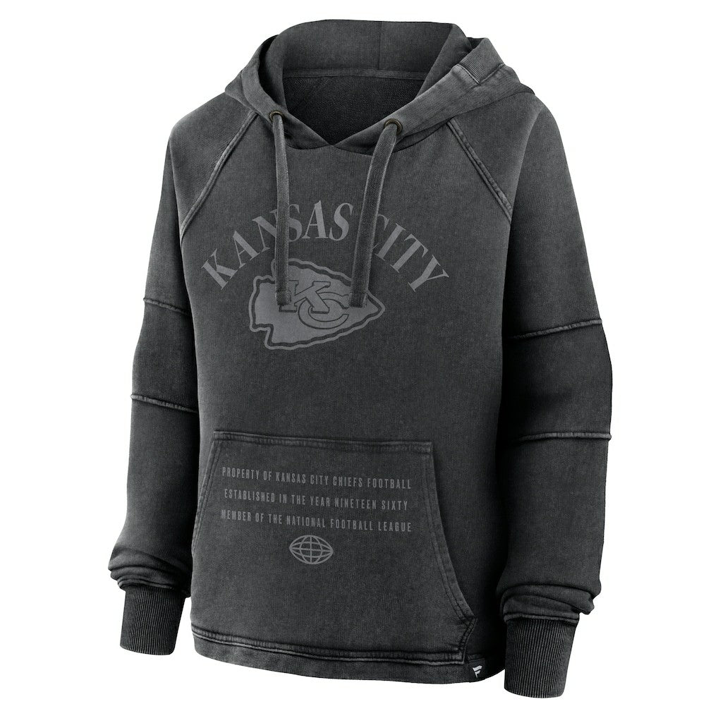 Kansas City Chiefs Women's Oversized Raglan Gridiron Hoodie Black | Fanatics