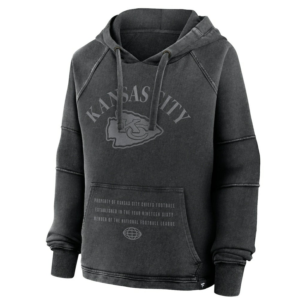 Kansas City Chiefs Women's Oversized Raglan Gridiron Hoodie Black | Fanatics