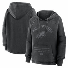 Philadelphia Eagles Women's Oversized Raglan Gridiron Hoodie Black | Fanatics