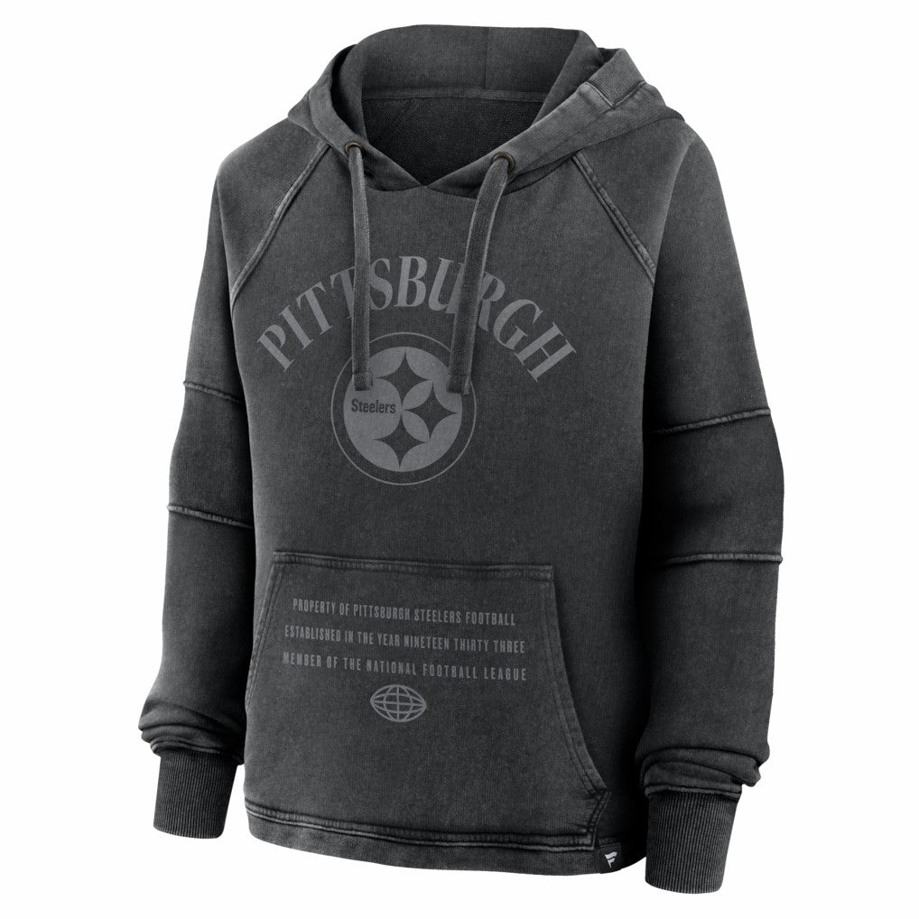 Pittsburgh Steelers Women's Oversized Raglan Gridiron Hoodie Black | Fanatics
