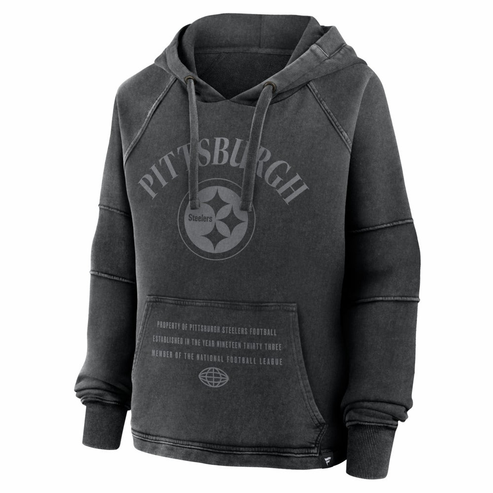 Pittsburgh Steelers Women's Oversized Raglan Gridiron Hoodie Black | Fanatics