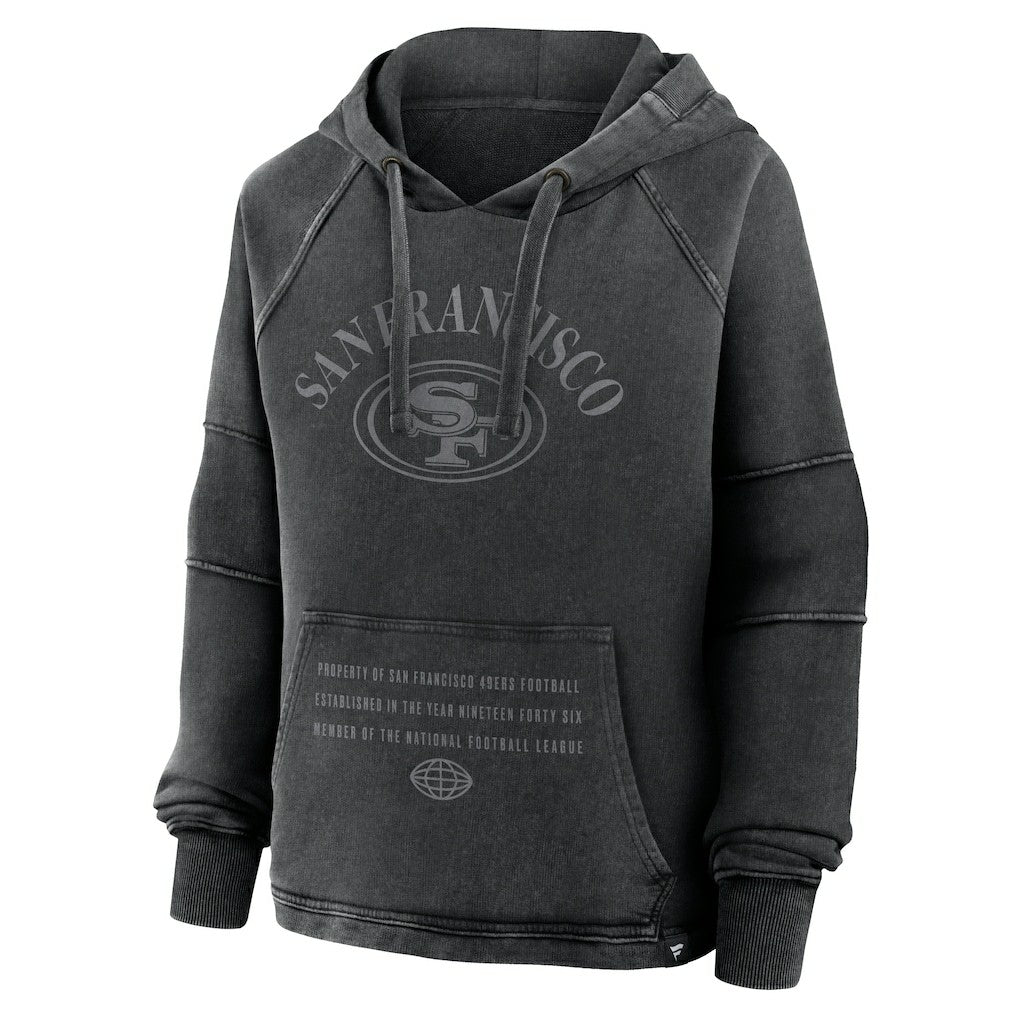 San Francisco 49ers Women's Oversized Raglan Gridiron Hoodie Black | Fanatics