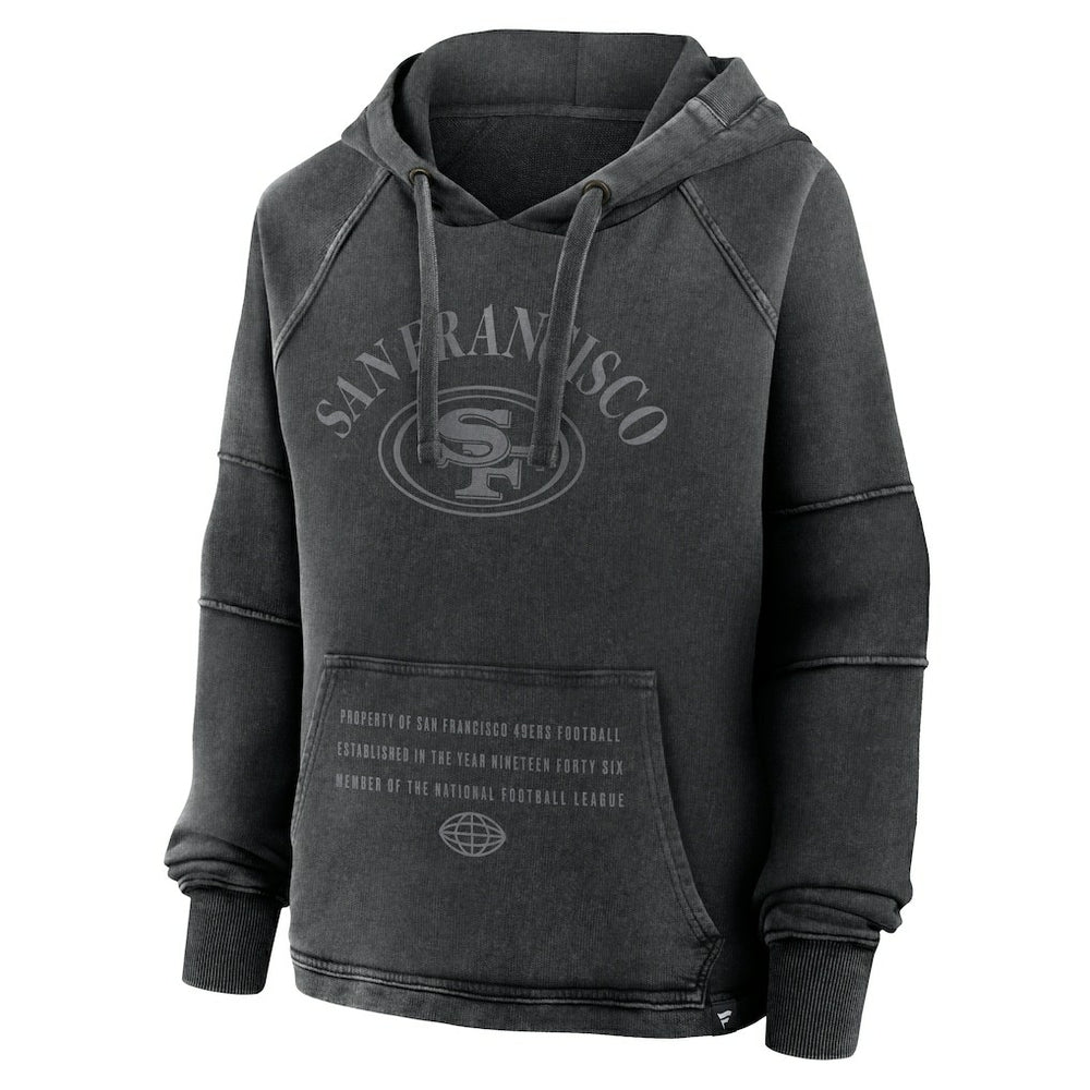 San Francisco 49ers Women's Oversized Raglan Gridiron Hoodie Black | Fanatics