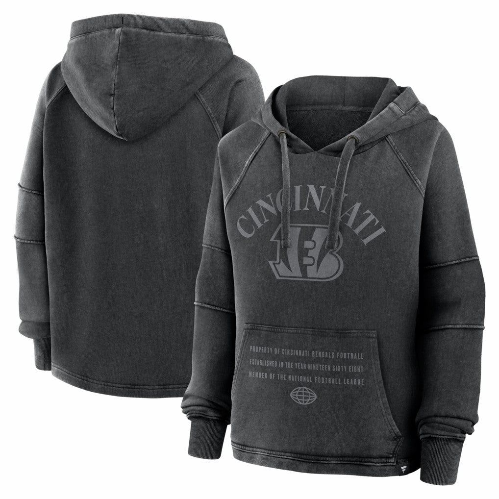 Cincinnati Bengals Women's Oversized Raglan Gridiron Hoodie Black | Fanatics