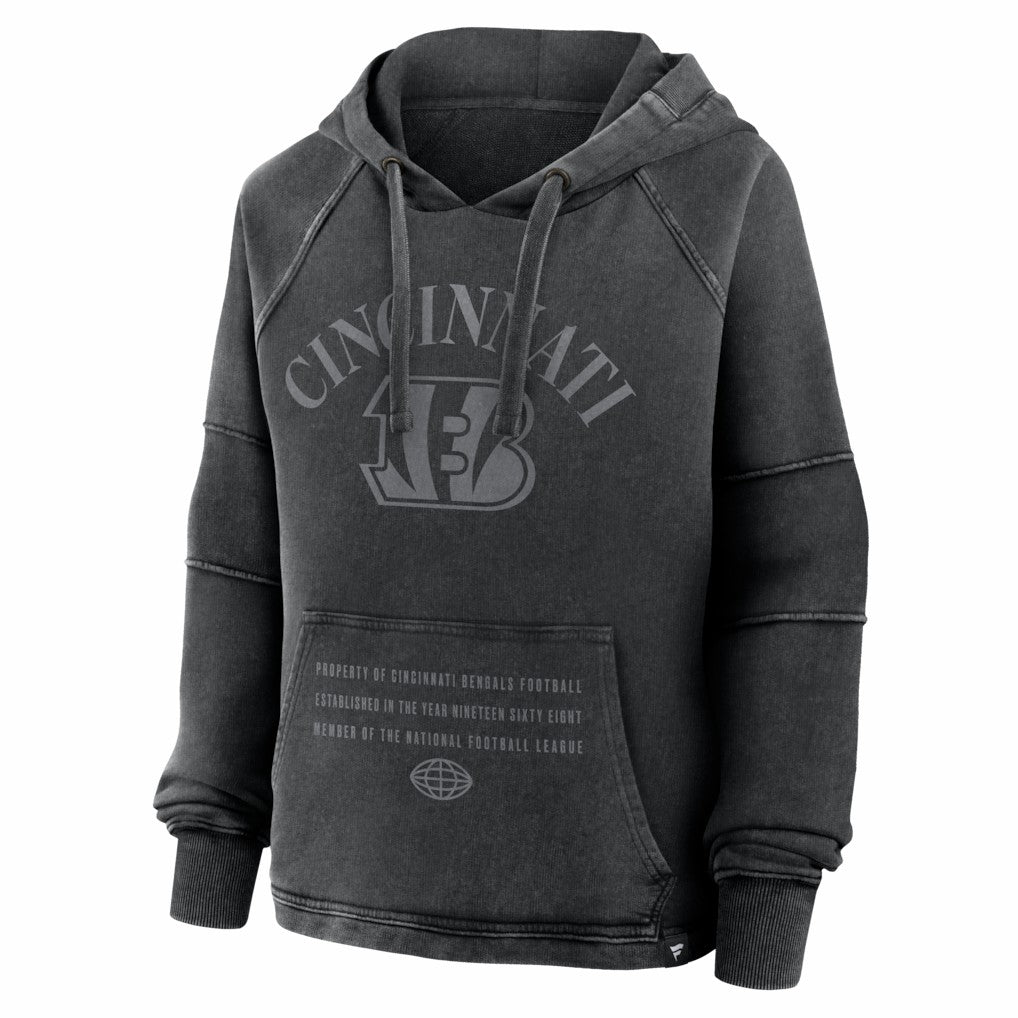 Cincinnati Bengals Women's Oversized Raglan Gridiron Hoodie Black | Fanatics