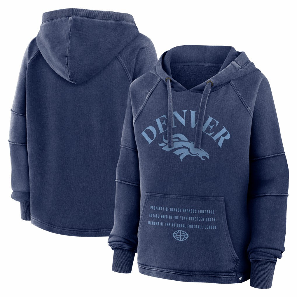 Denver Broncos Women's Oversized Raglan Gridiron Hoodie Navy | Fanatics