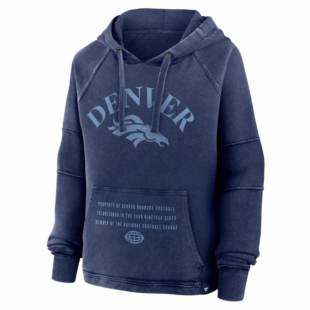 Denver Broncos Women's Oversized Raglan Gridiron Hoodie Navy | Fanatics