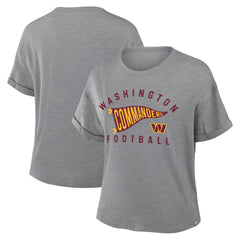 Washington Commanders Women's Pennant Wave Tribute Tri-Blend Boxy T-Shirt Heather Gray | Fanatics