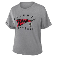 Atlanta Falcons Women's Pennant Wave Tribute Tri-Blend Boxy T-Shirt Heather Gray | Fanatics