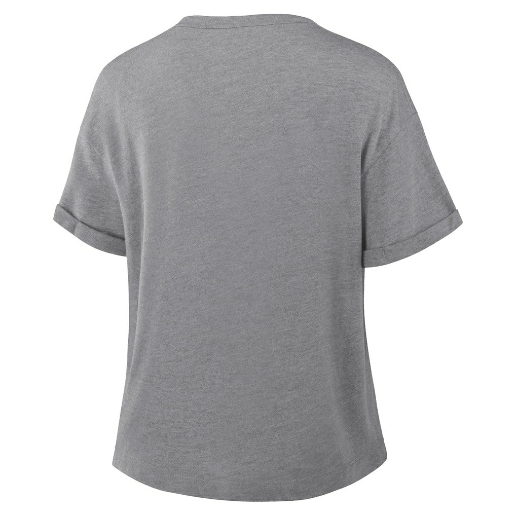 Houston Texans Women's Pennant Wave Tribute Tri-Blend Boxy T-Shirt Heather Gray | Fanatics