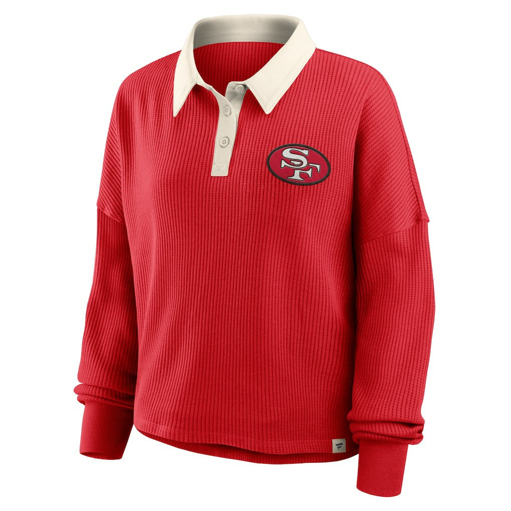 San Francisco 49ers Women's Oversized Hometown Premium Thermal Long Sleeve Shirt Scarlet | Fanatics