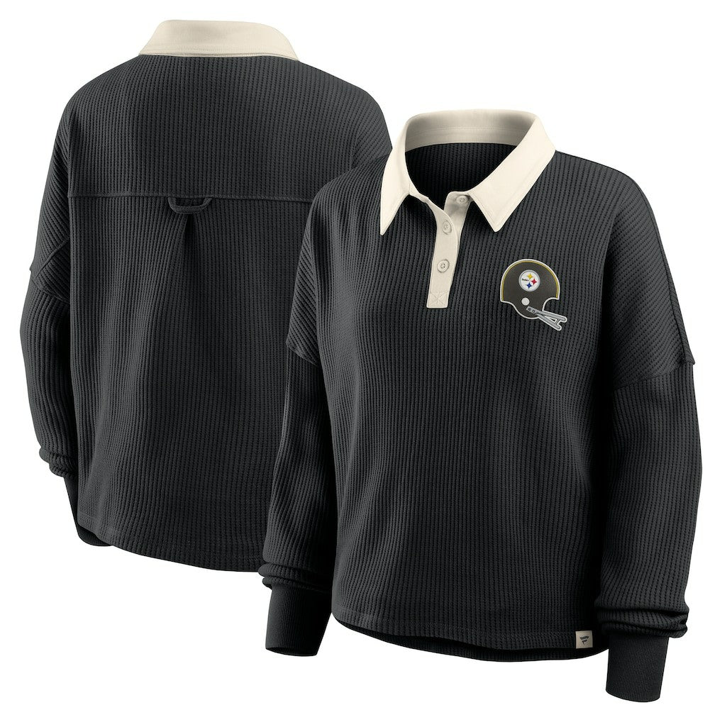 Pittsburgh Steelers Women's Oversized Hometown Premium Thermal Long Sleeve Shirt Black | Fanatics