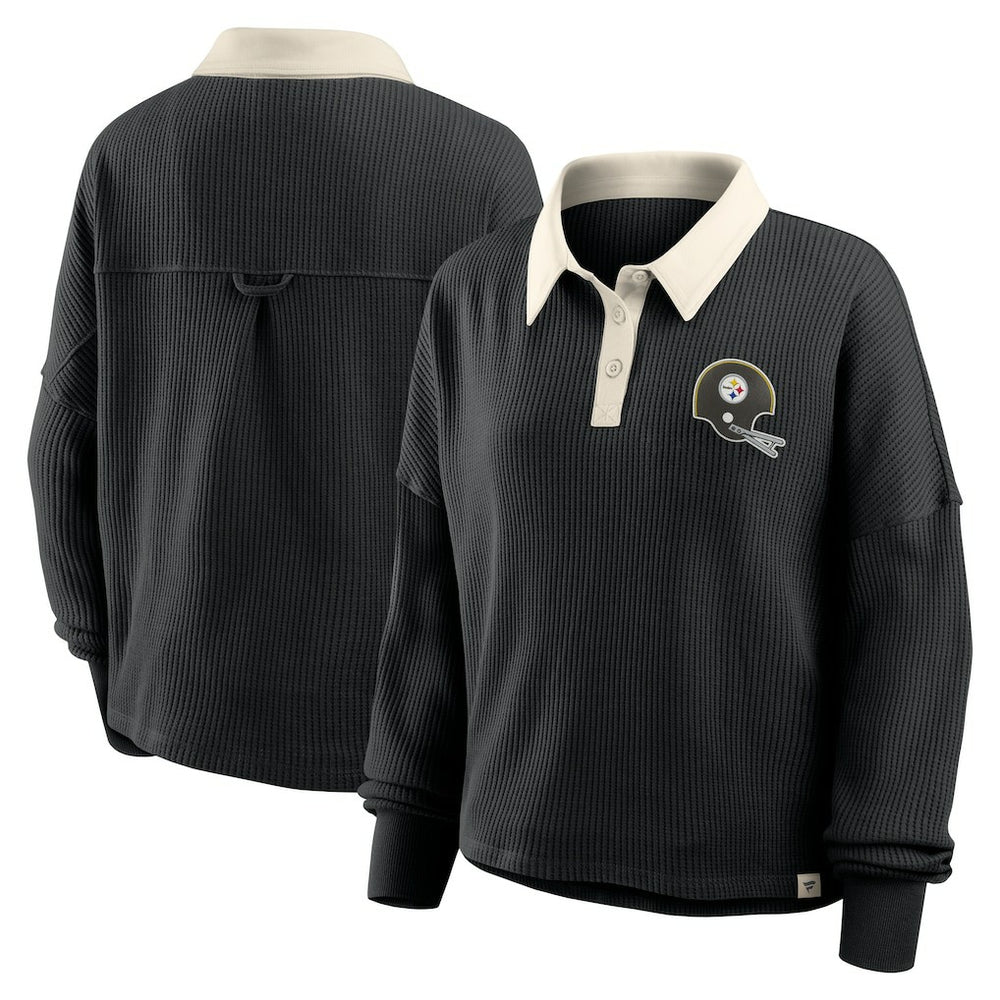 Pittsburgh Steelers Women's Oversized Hometown Premium Thermal Long Sleeve Shirt Black | Fanatics