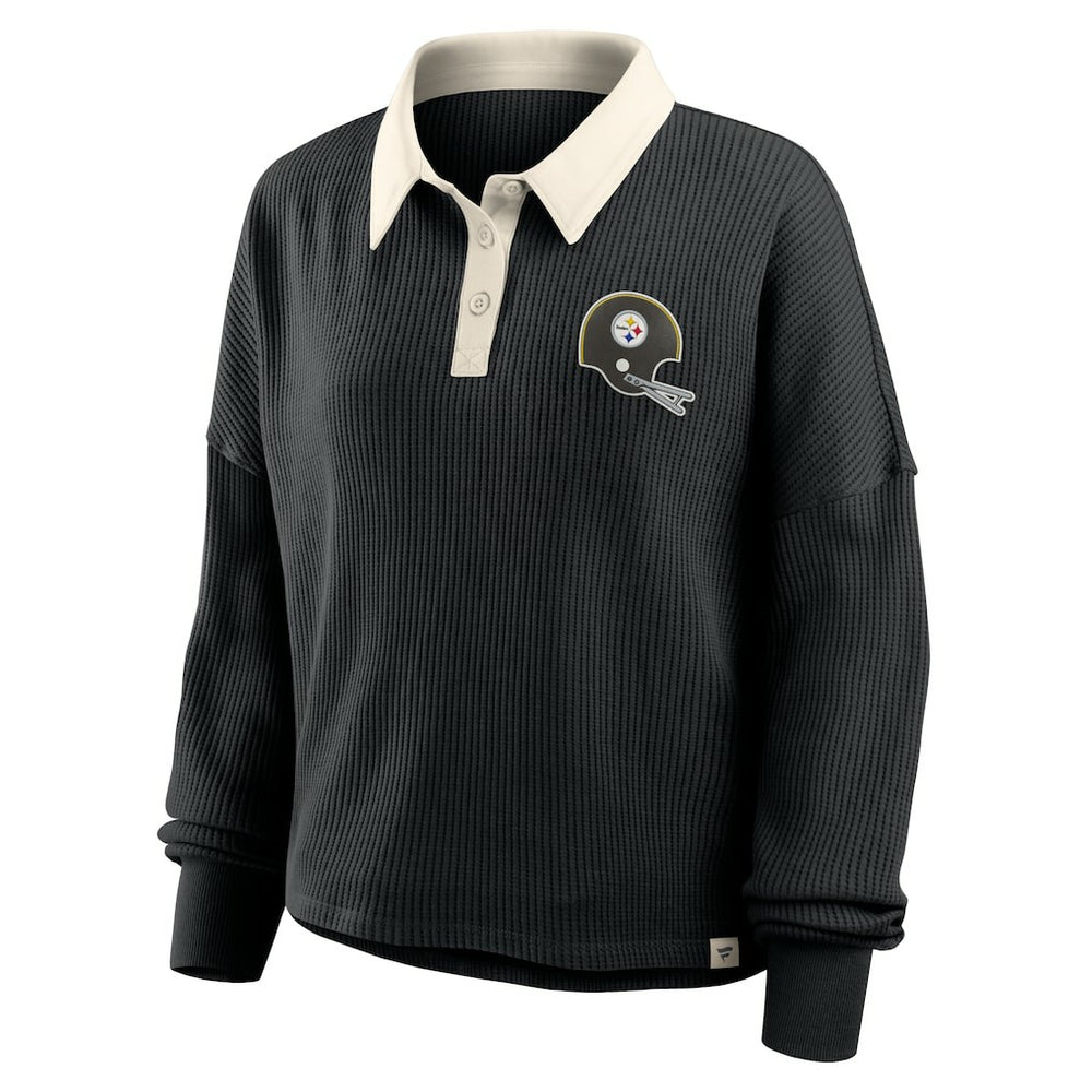 Pittsburgh Steelers Women's Oversized Hometown Premium Thermal Long Sleeve Shirt Black | Fanatics