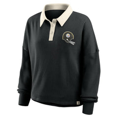 Pittsburgh Steelers Women's Oversized Hometown Premium Thermal Long Sleeve Shirt Black | Fanatics