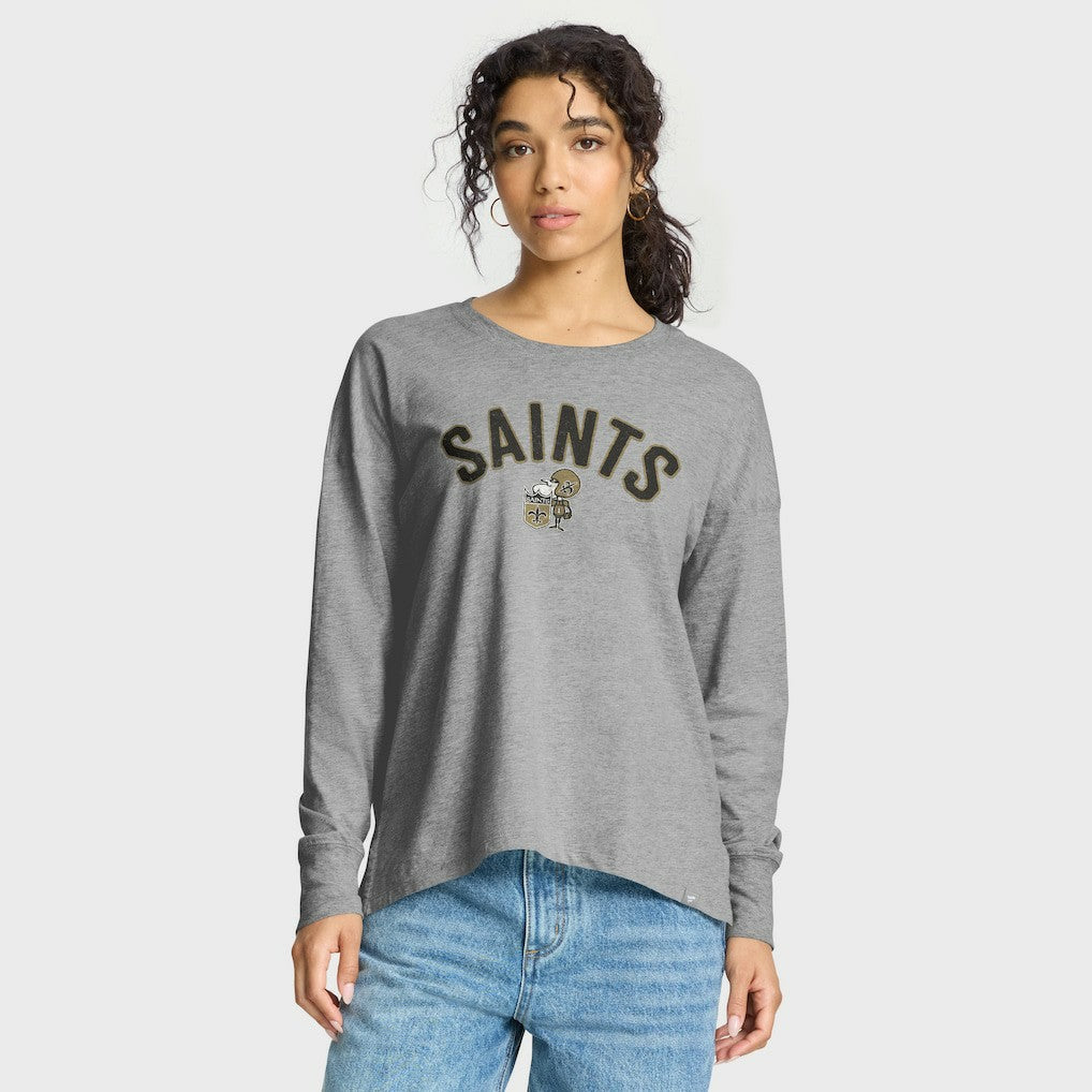 New Orleans Saints Women's Hometown Legacy Long Sleeve T-Shirt Heather Gray | Fanatics