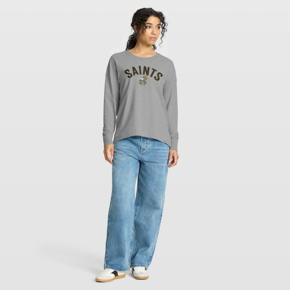 New Orleans Saints Women's Hometown Legacy Long Sleeve T-Shirt Heather Gray | Fanatics