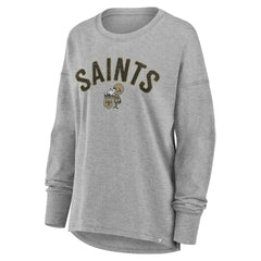 New Orleans Saints Women's Hometown Legacy Long Sleeve T-Shirt Heather Gray | Fanatics