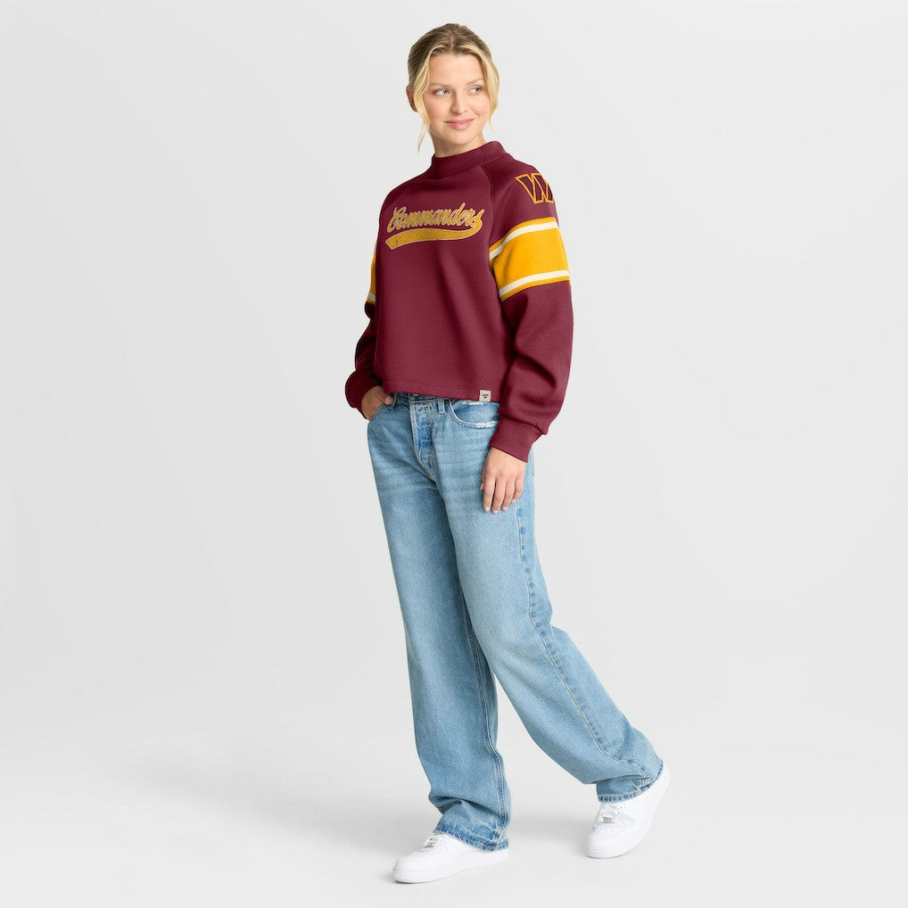 Washington Commanders Oversized Hometown Toss Sweep Mock Neck Pullover Burgundy | Fanatics