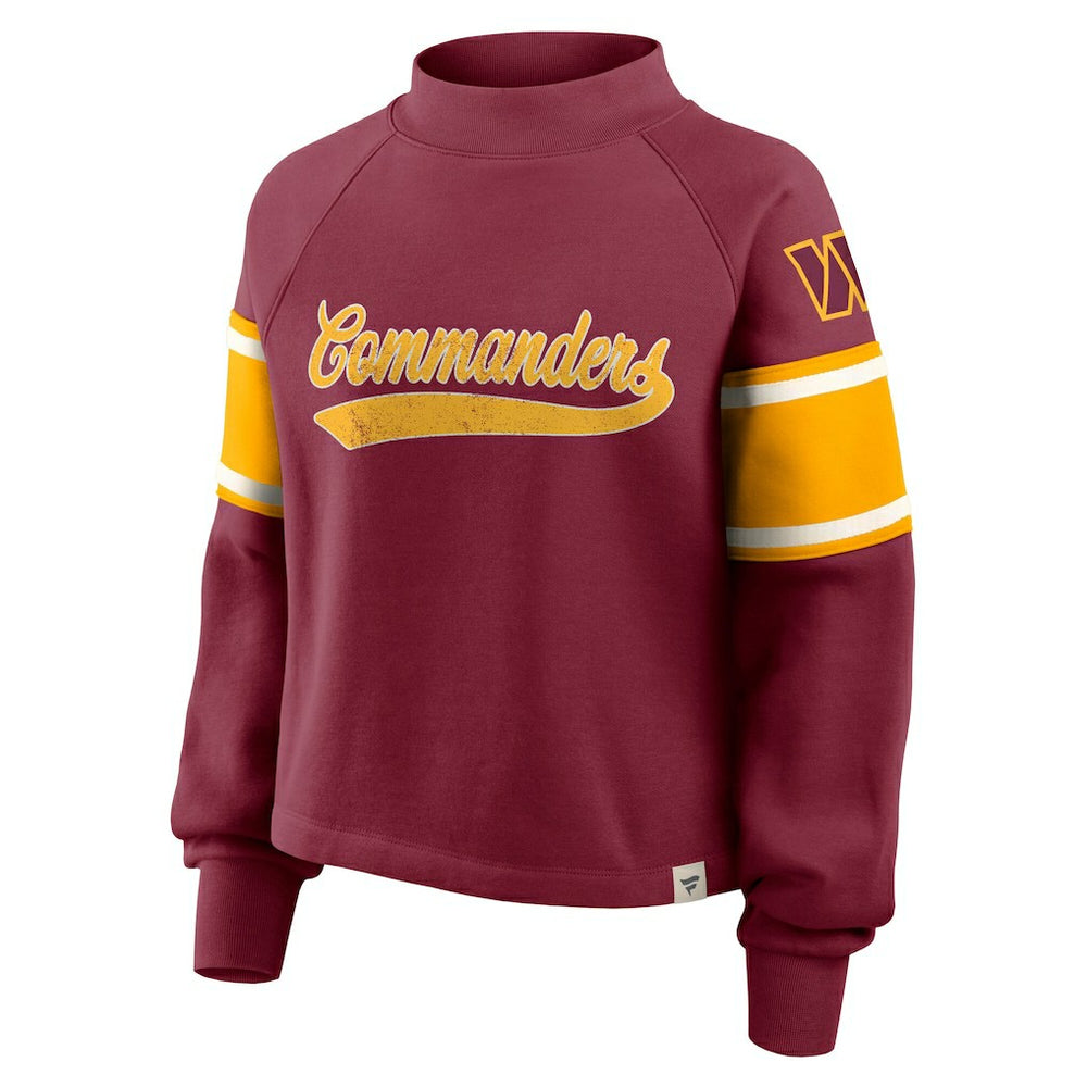 Washington Commanders Oversized Hometown Toss Sweep Mock Neck Pullover Burgundy | Fanatics