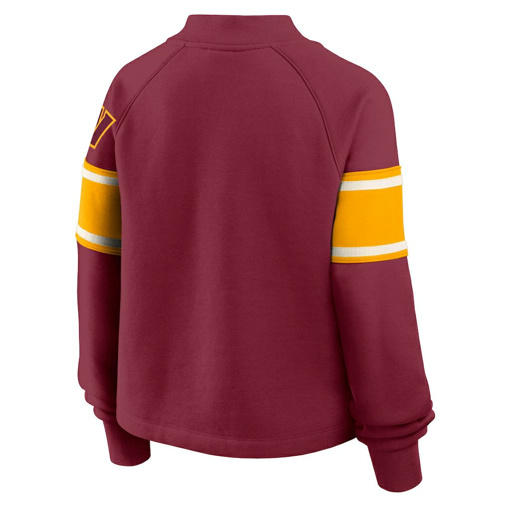 Washington Commanders Oversized Hometown Toss Sweep Mock Neck Pullover Burgundy | Fanatics